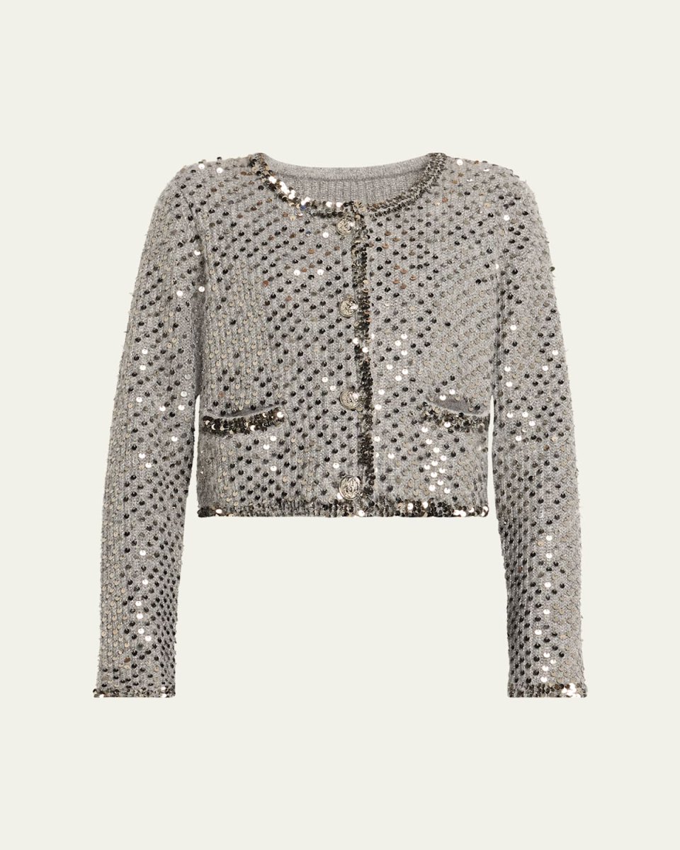 Benoit Cropped Sequin Knit Jacket